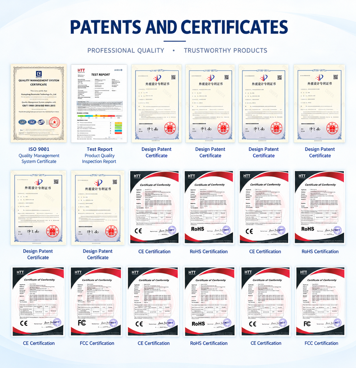 Documents de certification produits